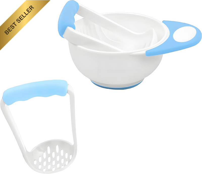 Manual Mash and Serve Bowl, 1 Set Food Masher Bowl Mill Bowl Portable Masher Mak