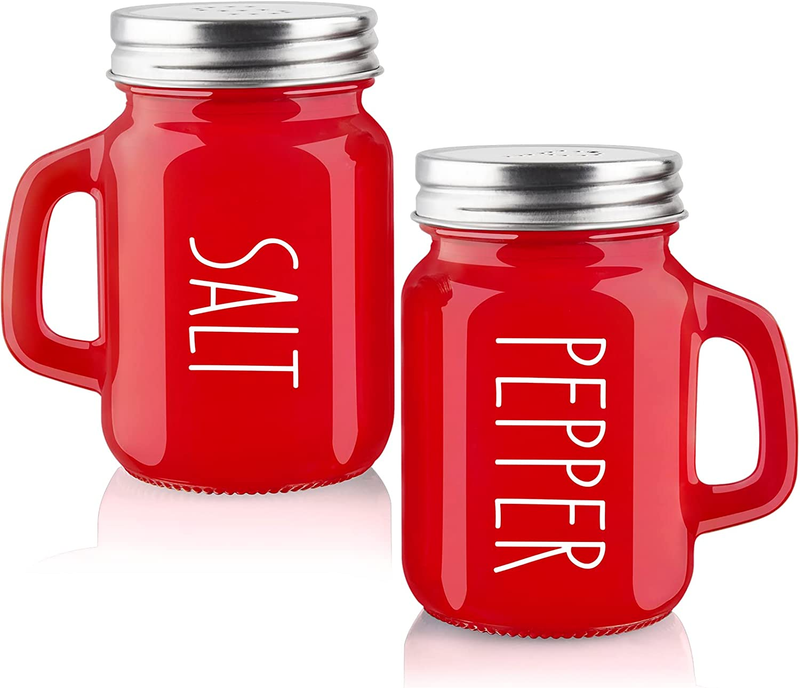 Salt & Pepper Shakers Set Glass Shaker Kitchen or Restaurant Easy Refilling