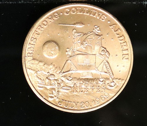 1969 Project Apollo Commemorative Copper Medal Free Shipping #1375 D-3