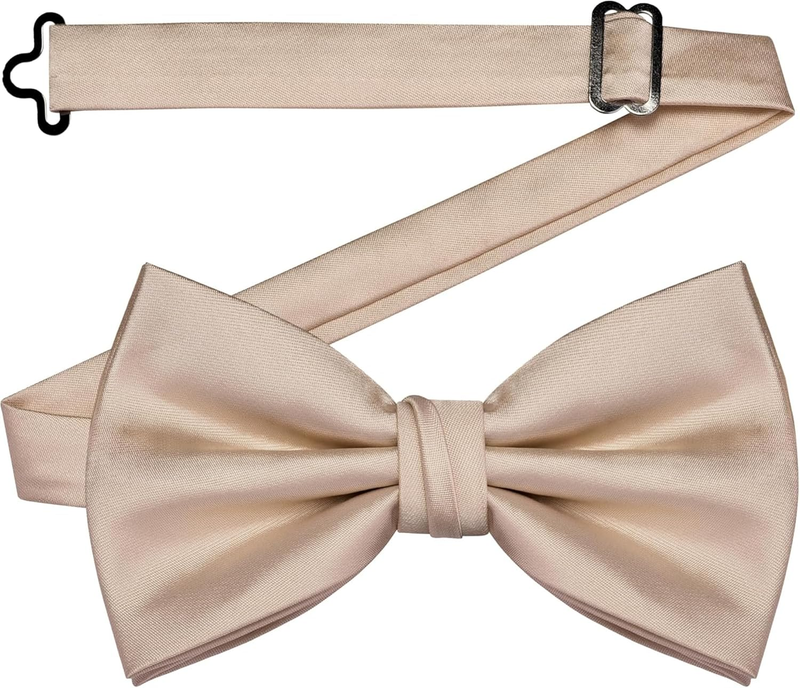 Mens Bow Ties Solid Color Adjustable Pre Tied Bow Tie for Party Wedding