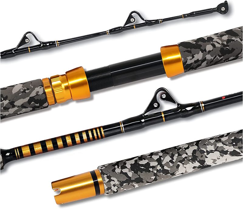 One Piece Saltwater Offshore Trolling Rod 6Ft Big Game Rod Line-Weight 50-80LBs