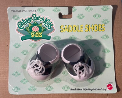 1996 Cabbage Patch Kids Saddle Shoes Mattel New in Package Black & White