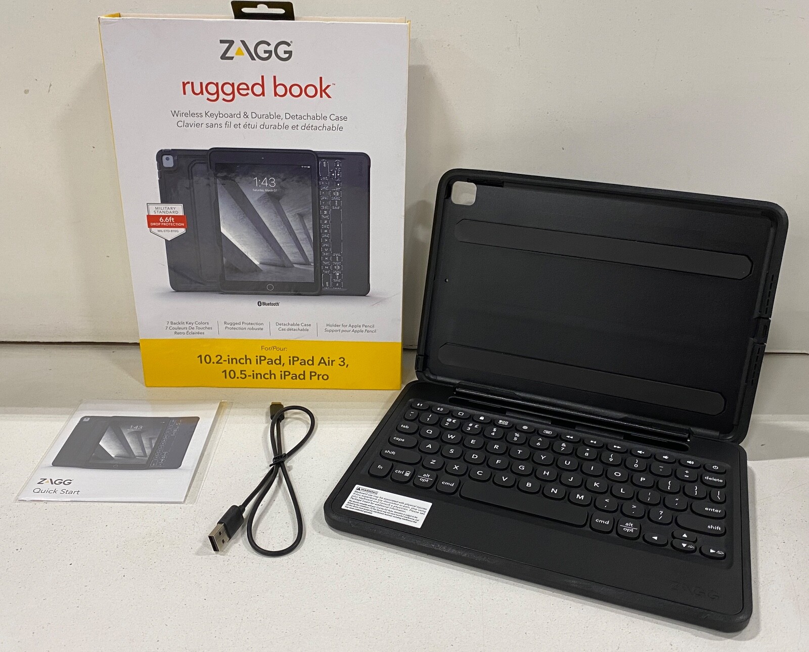 ZAGG Rugged Book Multicolor Backlit Keyboard Case iPad Pro 10.5