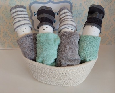 Diaper Sleeping Baby Basket - Baby Shower Gift - Baby Gift Basket - Neutral Set