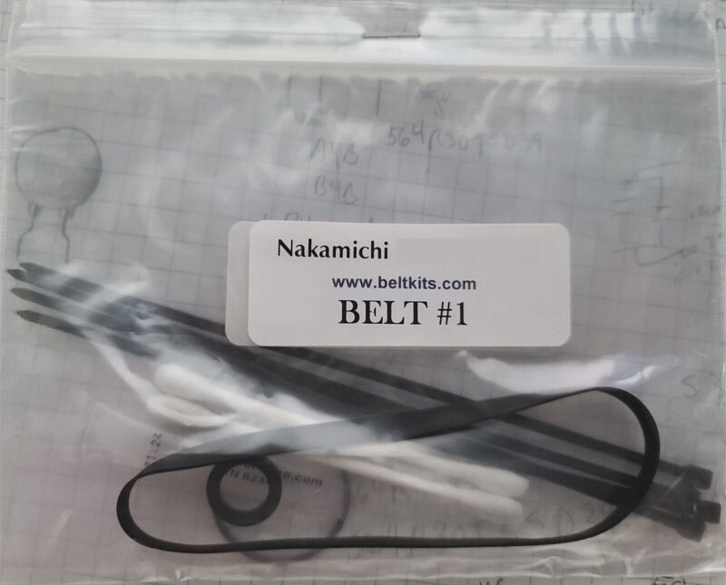 Nakamichi RX-202 belt kit with instructions and more, complete belts and tires!