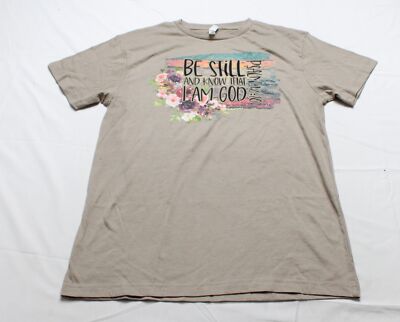 Love In Faith Women's S/S Be Still And Know Tee AK1 Heather Stone Size 2X