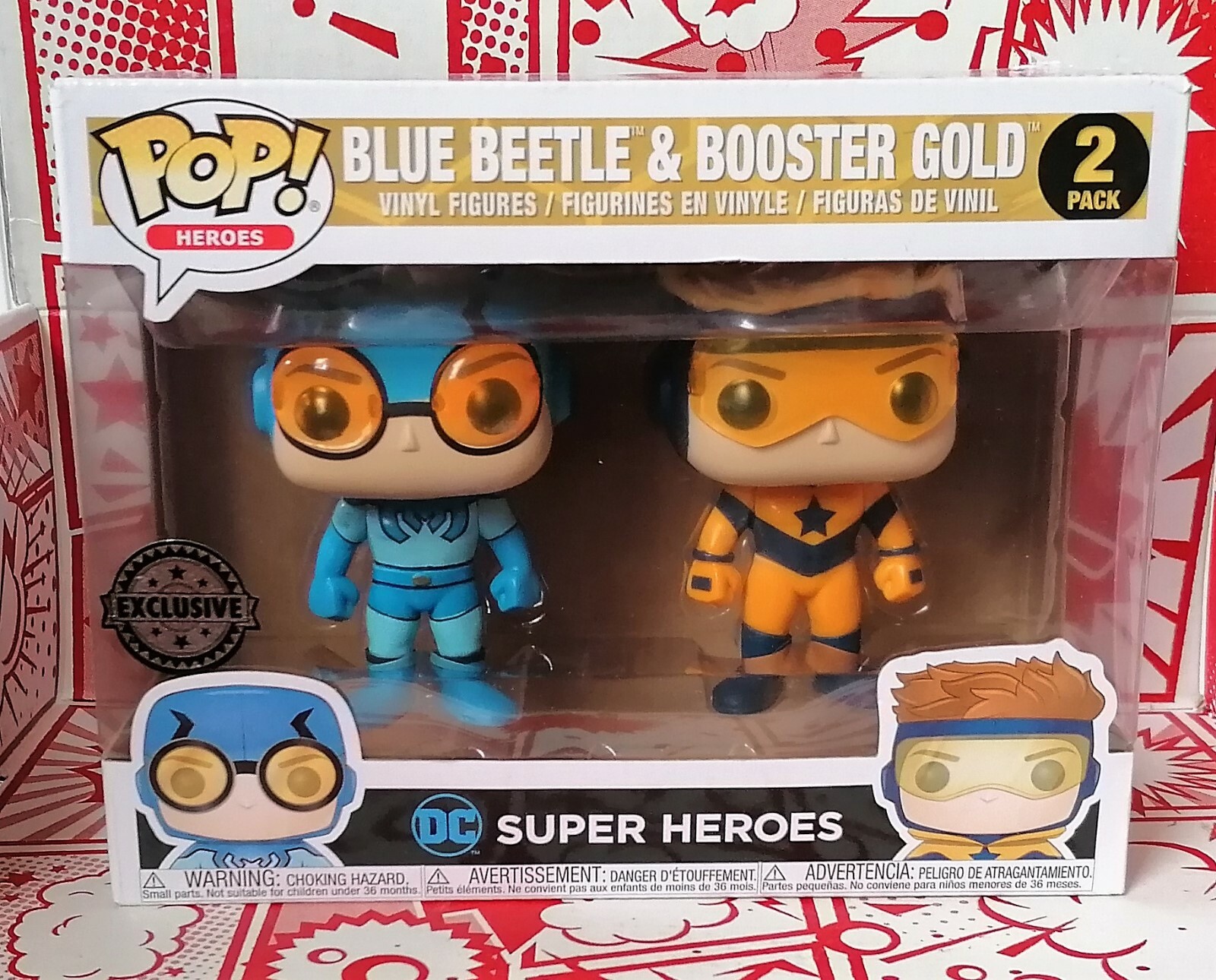 Funko Pop! Blue Beetle and Booster Gold 2 pack DC RARE | eBay