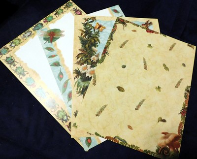 New Nature Series 8-1/2 x11 20 Pgs 4 Border 4 Design White Stickers Scrapbooking