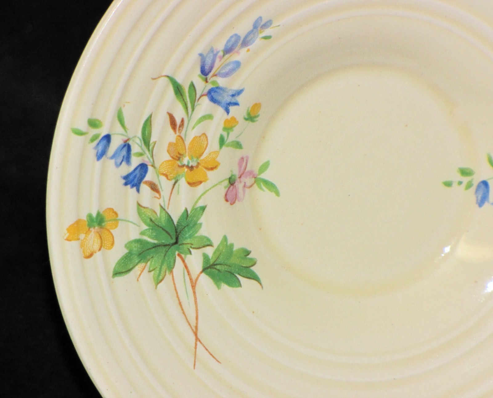 Vintage Crown Ducal England Pottery Porcelain Demitasse Floral Teacup & Saucer