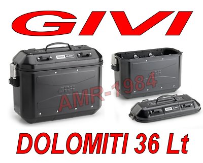 GIVI DLM36B COPPIA VALIGE TREKKER DOLOMITI  GIVI ALLUMINIO BLACK MONOKEY 36 LT