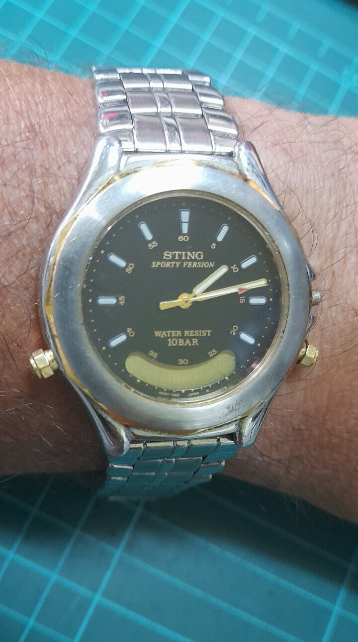 Rare Vintage 90s Casio Sting STN-405W ANA-DGT Watch Japan a Rare Vintage 90s Casio Sting STN-405W ANA-DGT Watch Japan a