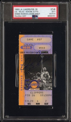 1999 DENNIS RODMAN SIGNED LAKERS DEBUT TICKET🎟️LAKERS VS