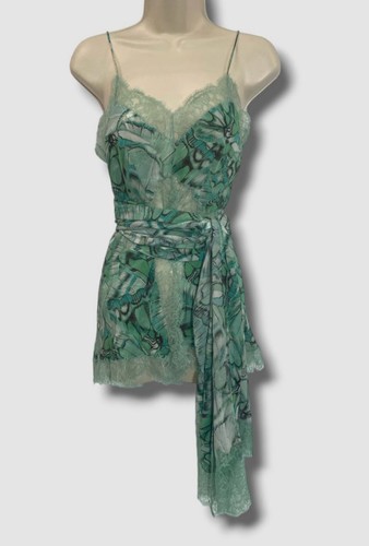 A FERRETTI 売れ筋商品|||アルベルタ フェレッティ Tシャツ トップス レディース Tops Green $1595 Alberta Ferretti Women's Green Silk Cami Tank Top Size