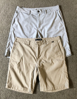 2 Pairs Travis Mathew Men's Flat Front Chino  Shorts - Size 34