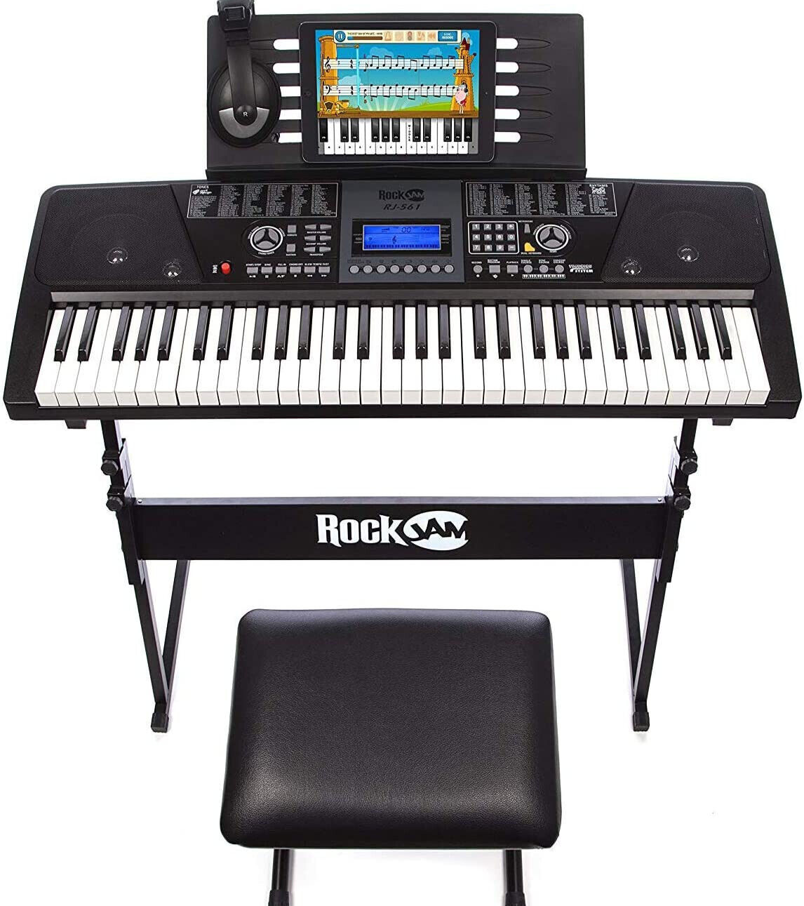 RockJam 61 Key LED Panel Keyboard Piano Kit,