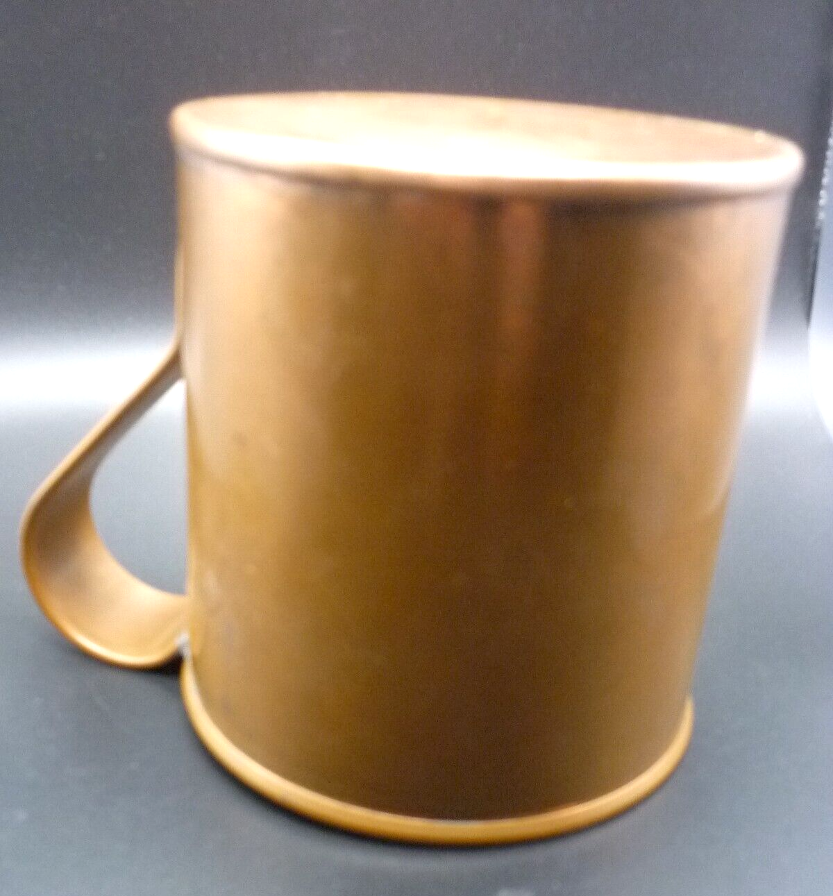 Vintage Antique Handmade Crafted Straight Sided Copper Cup Mug Marked 12+ oz.