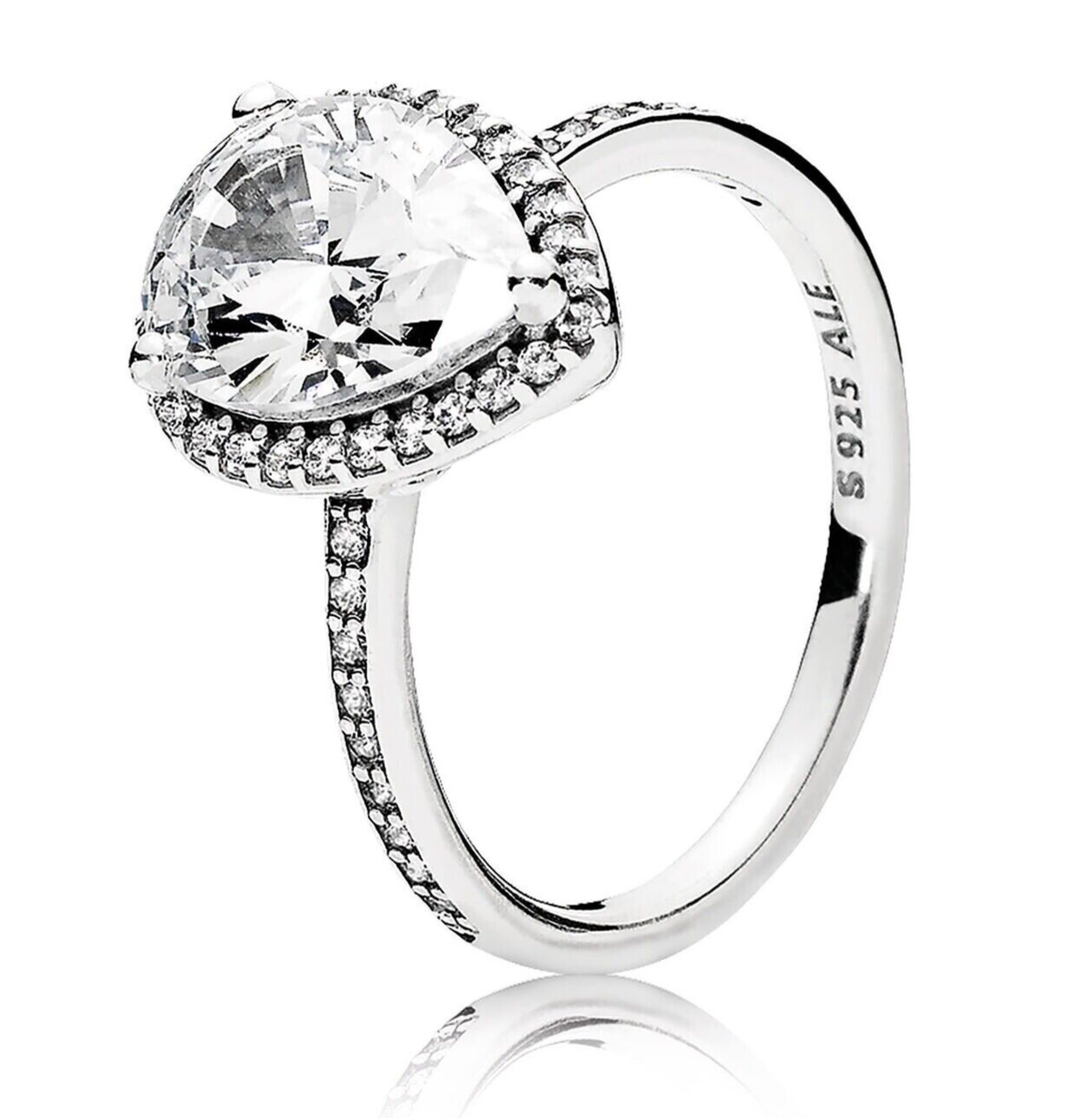 京セラ　バッジ AUTHENTIC PANDORA SPARKLING TEARDROP HALO RING 196251CZ-54