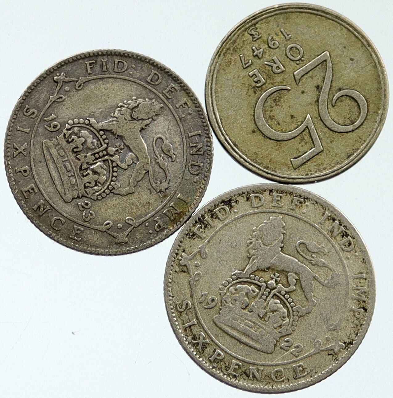 Lot of 3 Silver WORLD COINS Authentic Collection Vintage