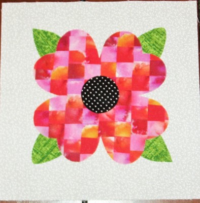 9 SCRAPPY JEWEL TONE MOSAIC FLOWER BLOSSOM 6½“ WHITE QUILT TOP BLOCKS #11318V