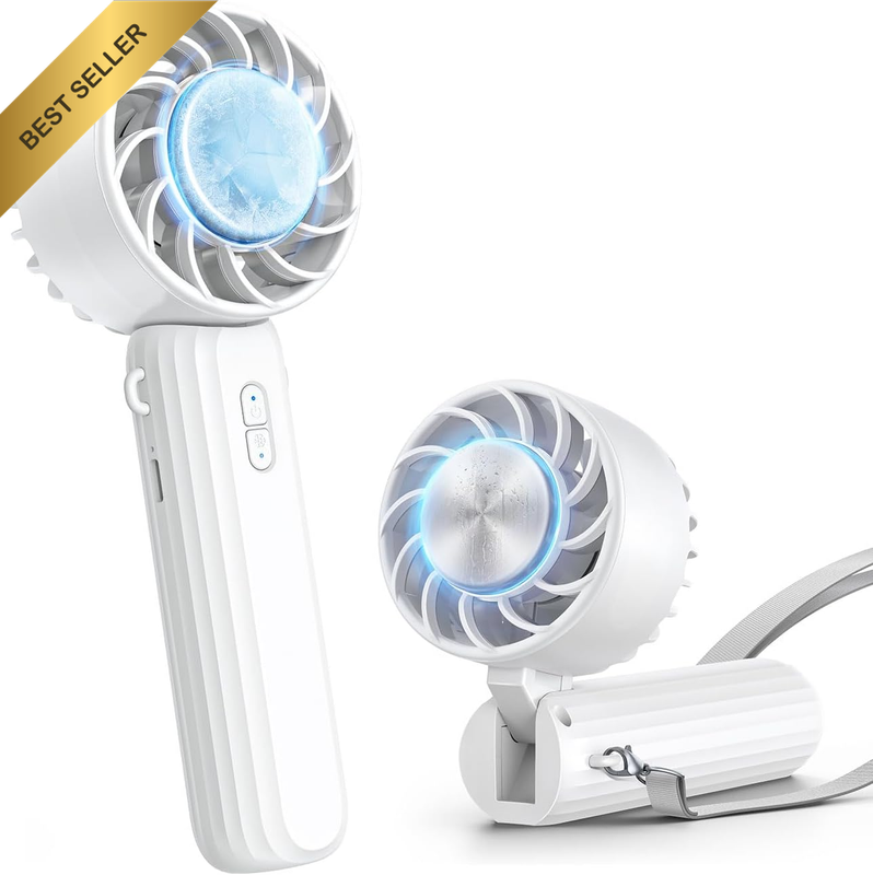 Frozen Pad Handheld Fan 3 Speeds 10°C Instant Cooling Plate with Lanyard