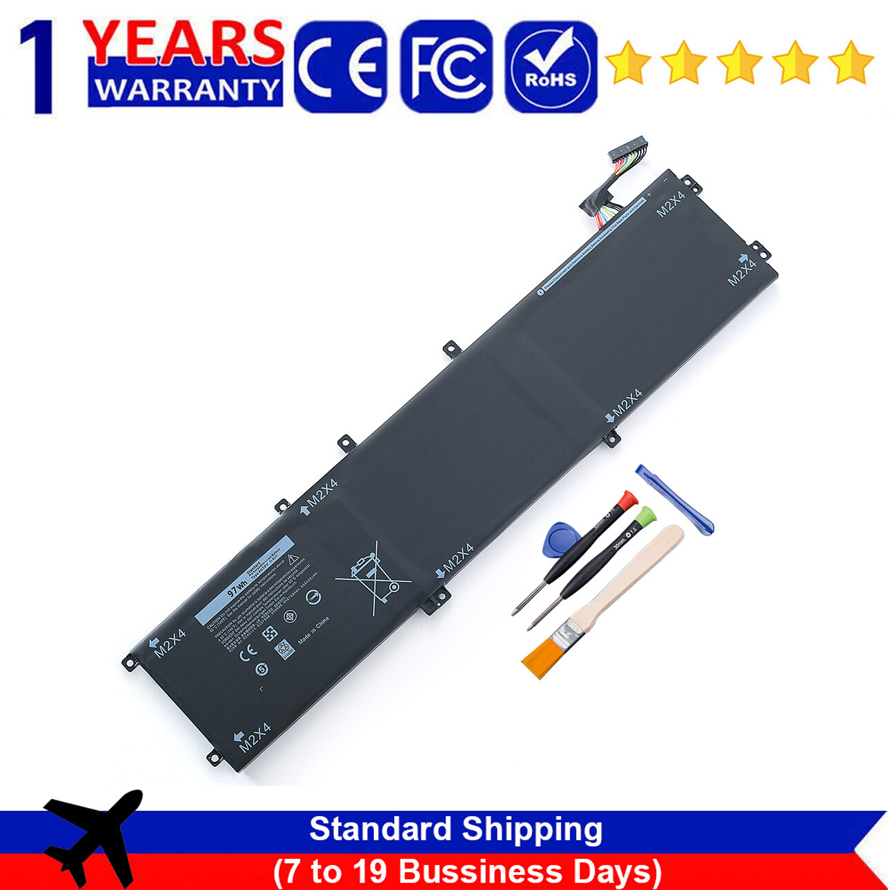 97WH 6GTPY Battery for Replacement for Dell XPS 15 9560 9570 7590 Series Precision 5510 5520 5530 5540 M5520 M5510 Series 5XJ28 GPM03 1P6KD 01P6KD 5041C P56F002 P56F001 P56F