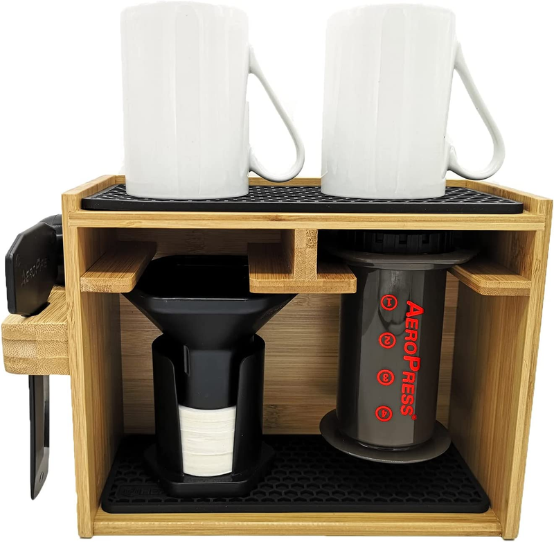 &ndash; Bamboo Organizer for Aeropress, Caddy Station Holds Aero