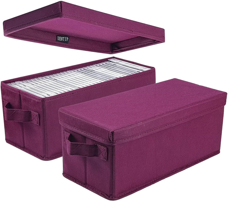 Rose Red CD Storage Boxes - Pack of 2, Holds 30 Cds in Full Jewel Cases, 60 in S