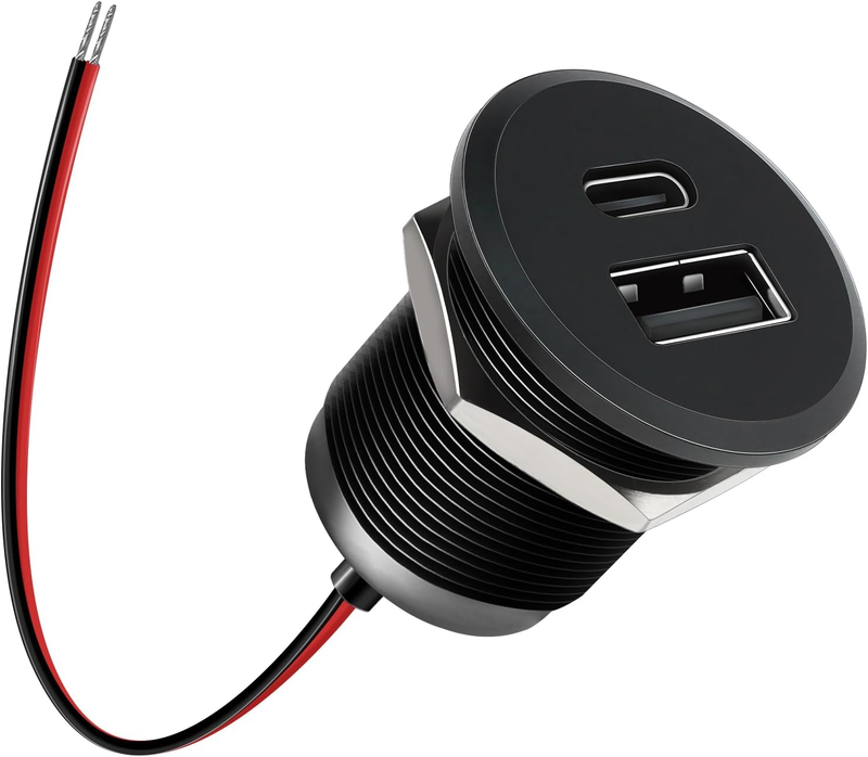 Acegoo USB Socket 12V USB Outlet Campervan All-Aluminum RV Outlet, Type a + Type