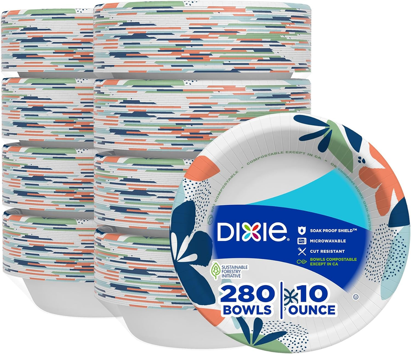 Small Paper Bowls, 10 Oz Disposable Bowls for Snacks, 280 Count