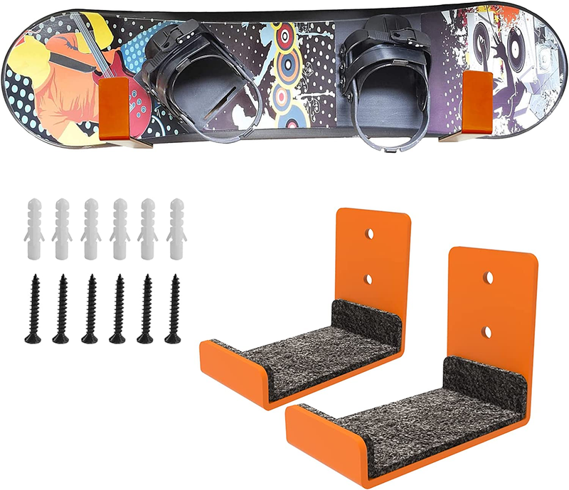 Display Wall Mount Rack Indoor Snowboard Storage Steel Metal Hooks, Ho