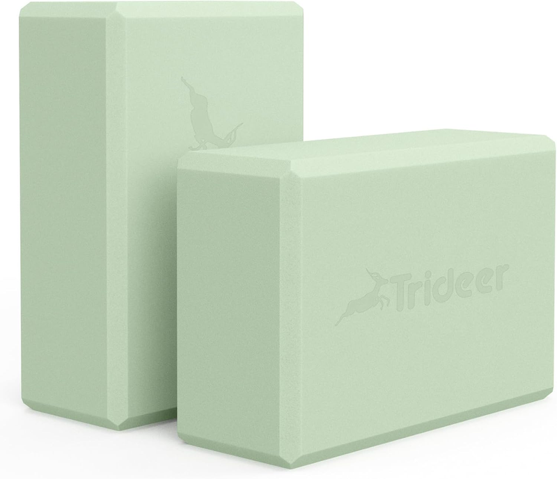Yoga Blocks 2 Pack, Soft Non-Slip Foam Blocks with Beveled Edges for Alignment a
