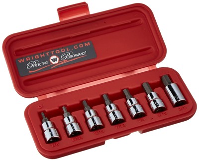 Wright Tool 305 3/8 Drive Hex Bit Socket Set 1/8 - 3/8 (7-Piece)