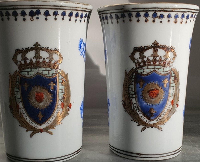 2 Gobelets Porcelaine Hua Ping Tang Zhi