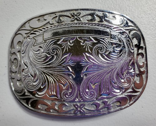 Vintage Silver Western Design Belt Buckle | eBay