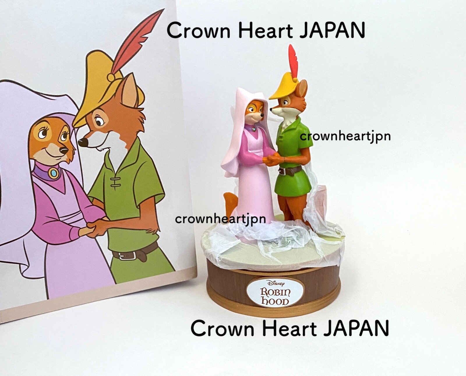 ディズニー　ロビンフッド&マリアン姫　アクセサリーケース　フィギュア Disney Store Japan Robin Hood Marian Figurine Accessory Case
