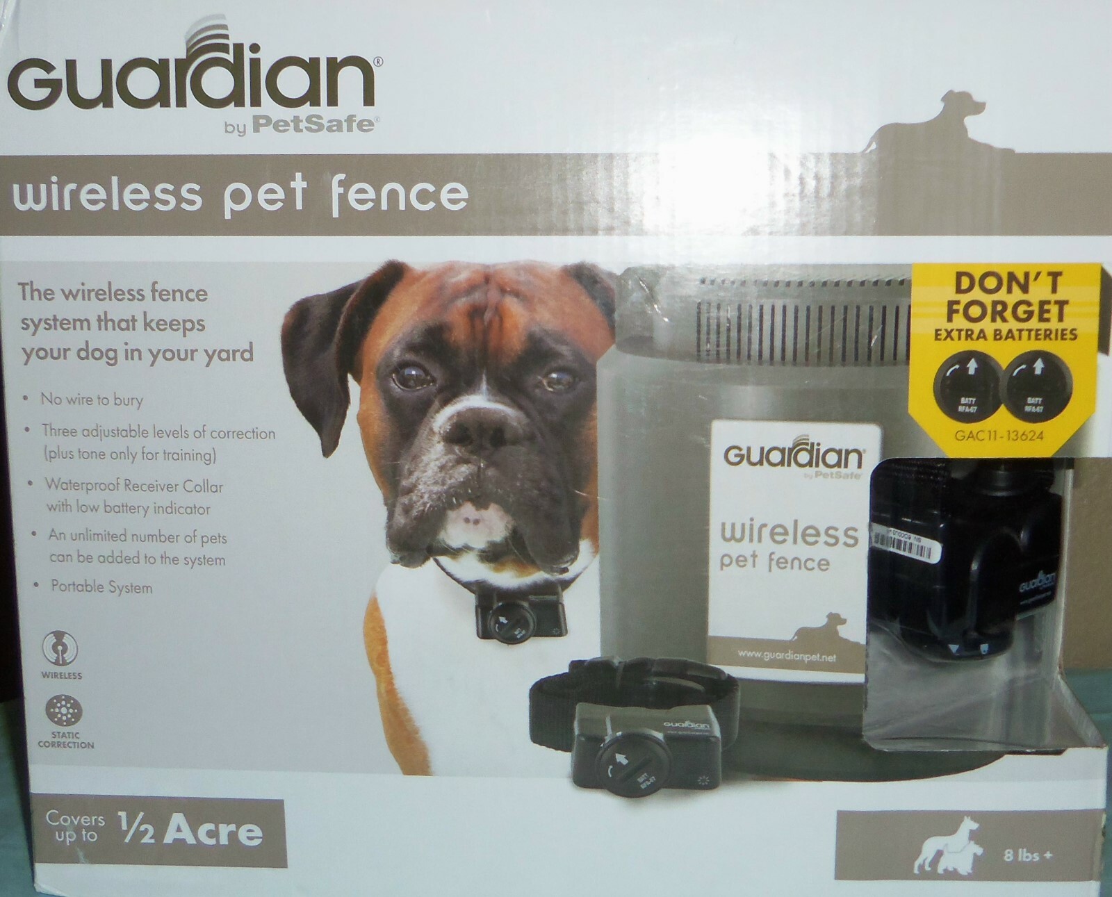 New in Box Guardian Wireless Pet Fence by PetSafe 8lbs + GlFOO-15172 with Collar