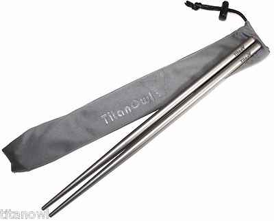 Titanium (TI) Super Ultra Lightweight Professional Chopstick 23cm + Sack 
