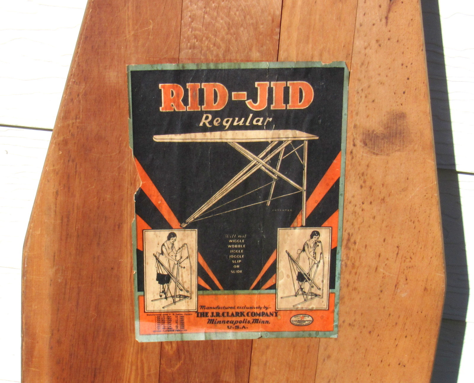 antique Rid-Jid regular ironing board JR Clarke Company Minneapolis local pickup