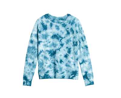 ATHLETA WOMEN S BLUE TIE DYE LONG SLEEVE SUNDOWN SWEATSHIRT TOP Sz M