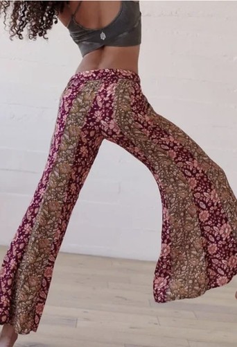 

Брюки-клеш Free People Bali Sultry Flare с завязкой на талии Цветочное вино Оливково-розовый L NWT, Wine olive pink, Free People Bali Sultry Flare Pants