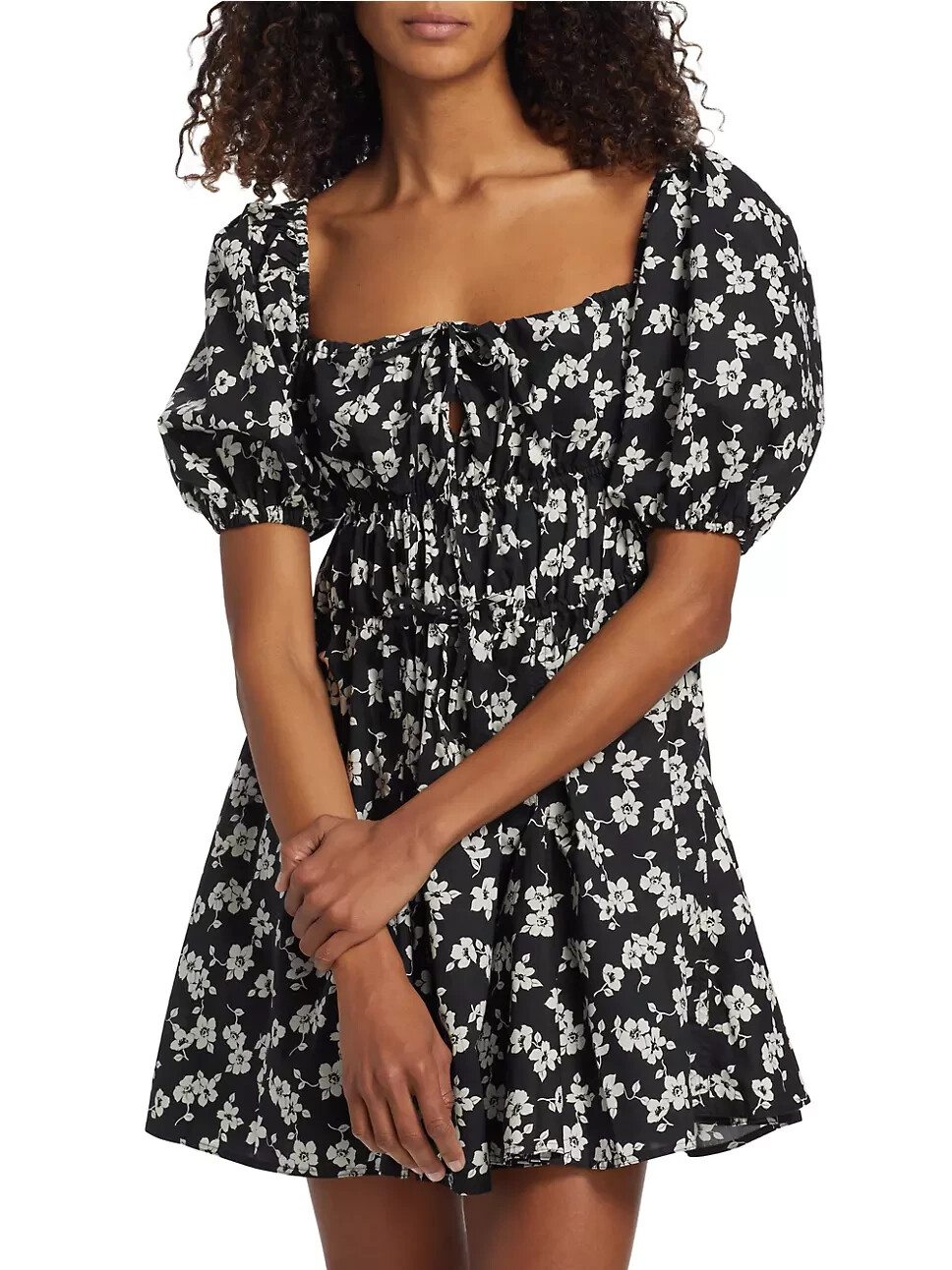その他 lulu02 Polo Ralph Lauren L14306 Black Romantic Hibiscus Puff-Sleeve