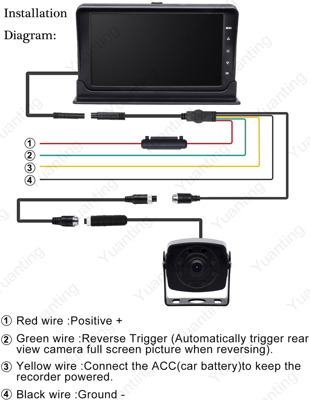 7'' Rear View Hd Backup Front Camera
