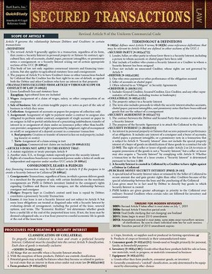 Secured Transactions: A Quickstudy Laminated Reference Guide by Debra Vollweiler