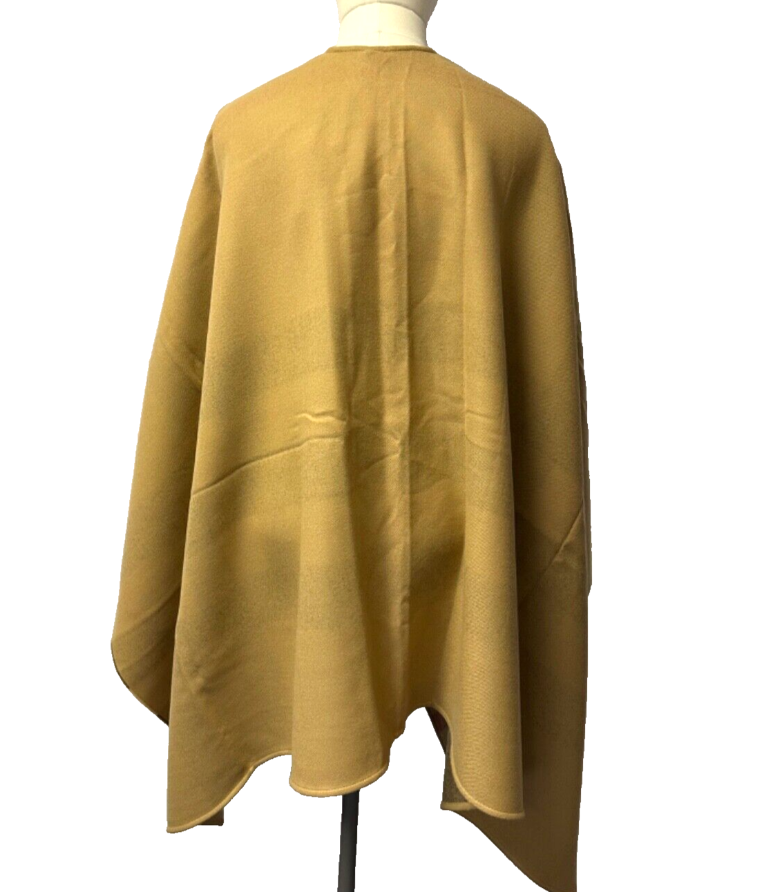 Pre-owned Burberry Authentic  Ladies Reversable Wool Check Cape Shawl 40294061 In Beige