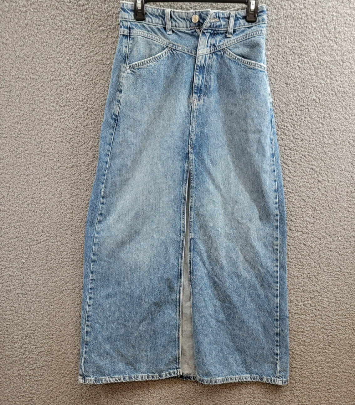 Free People We The Free Come As You Are Denim Maxi Skirt Women's 0 Medium Indigo - Picture 2 of 16
