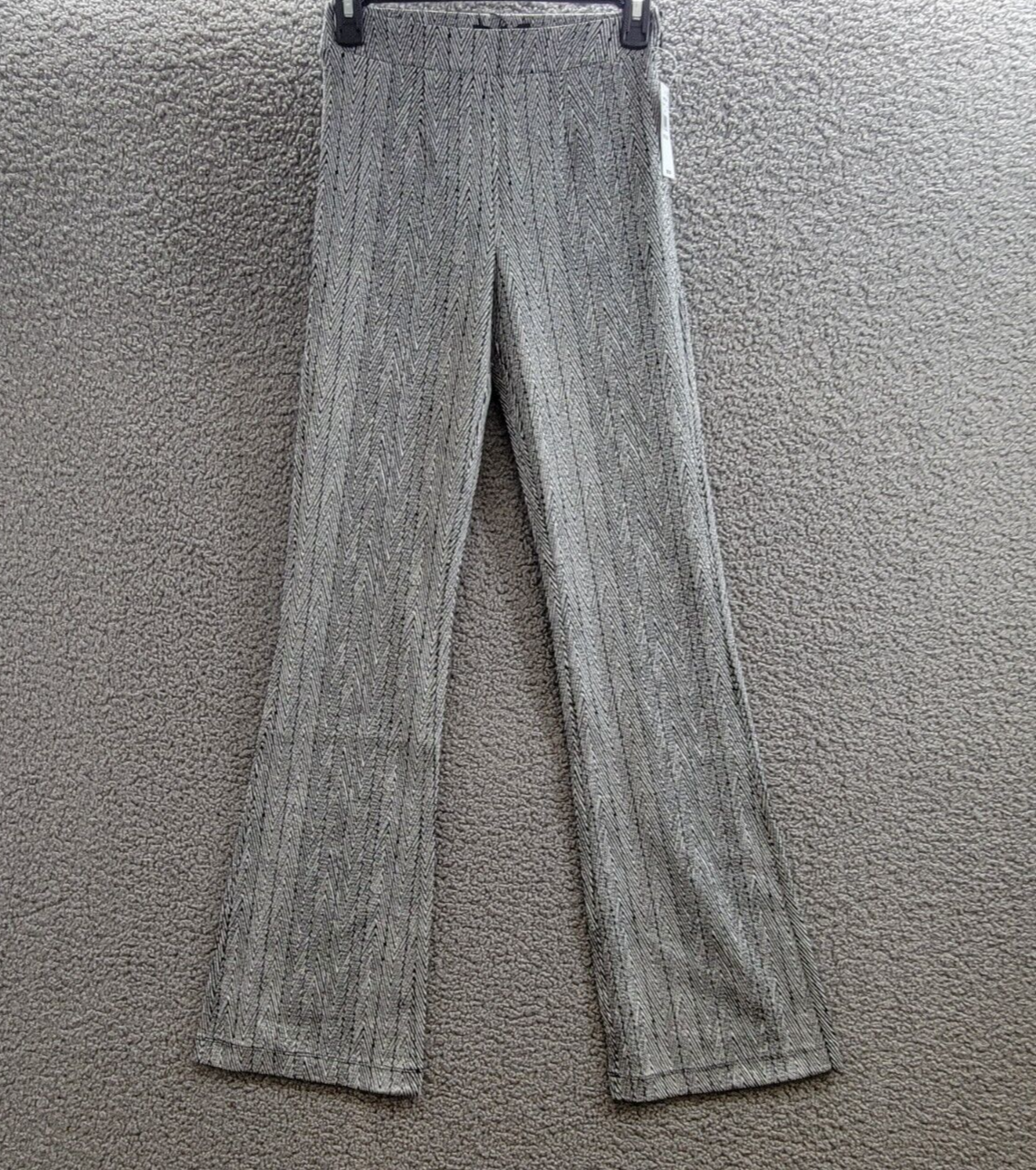 Sanctuary High Rise Bootcut Pants Women's XXS Gray Herringbone Elastic Waist - Picture 2 of 17