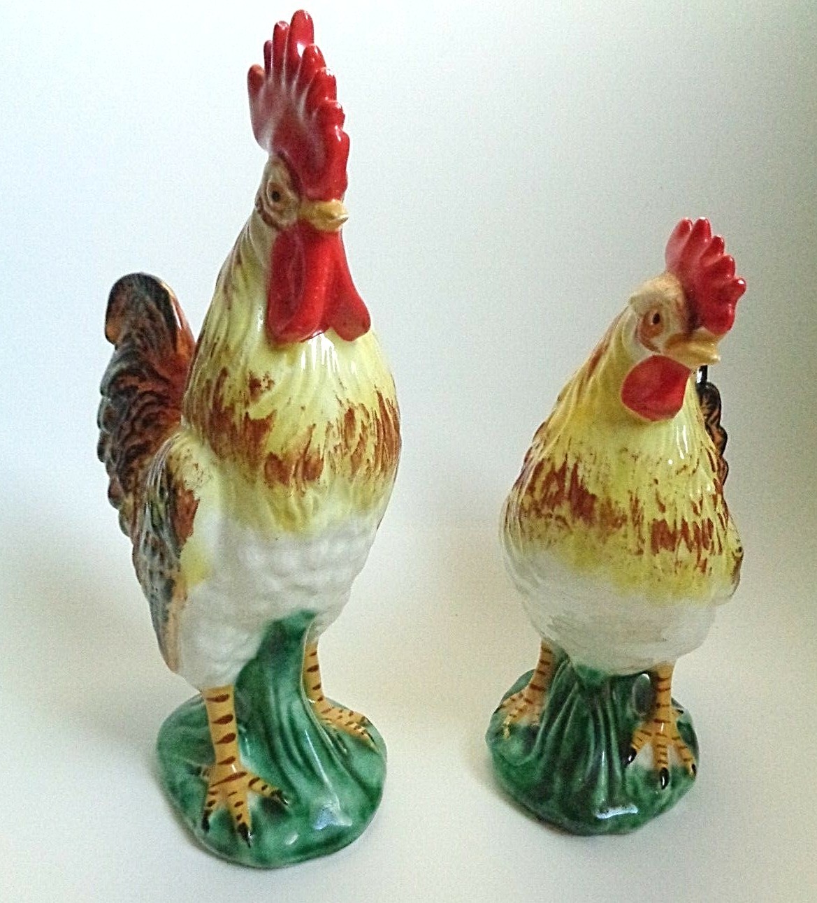 Vintage Royal Copley Tall Chicken Set Hen and Rooster Set