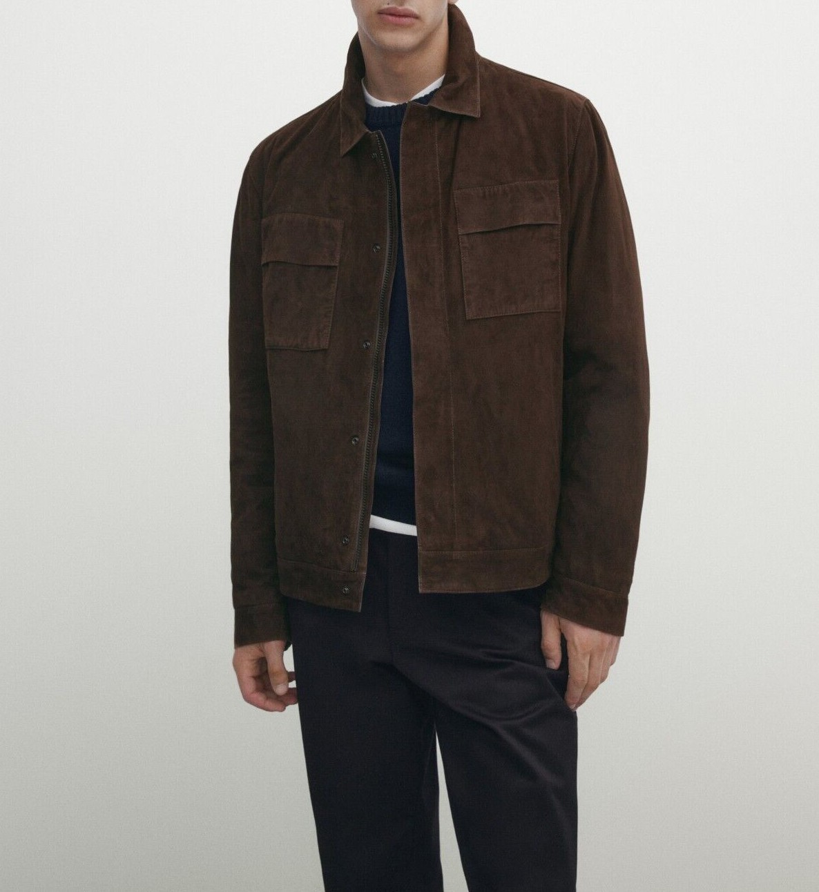 Mens Brown Leather Trucker Jacket Pure Suede Custom Made Size