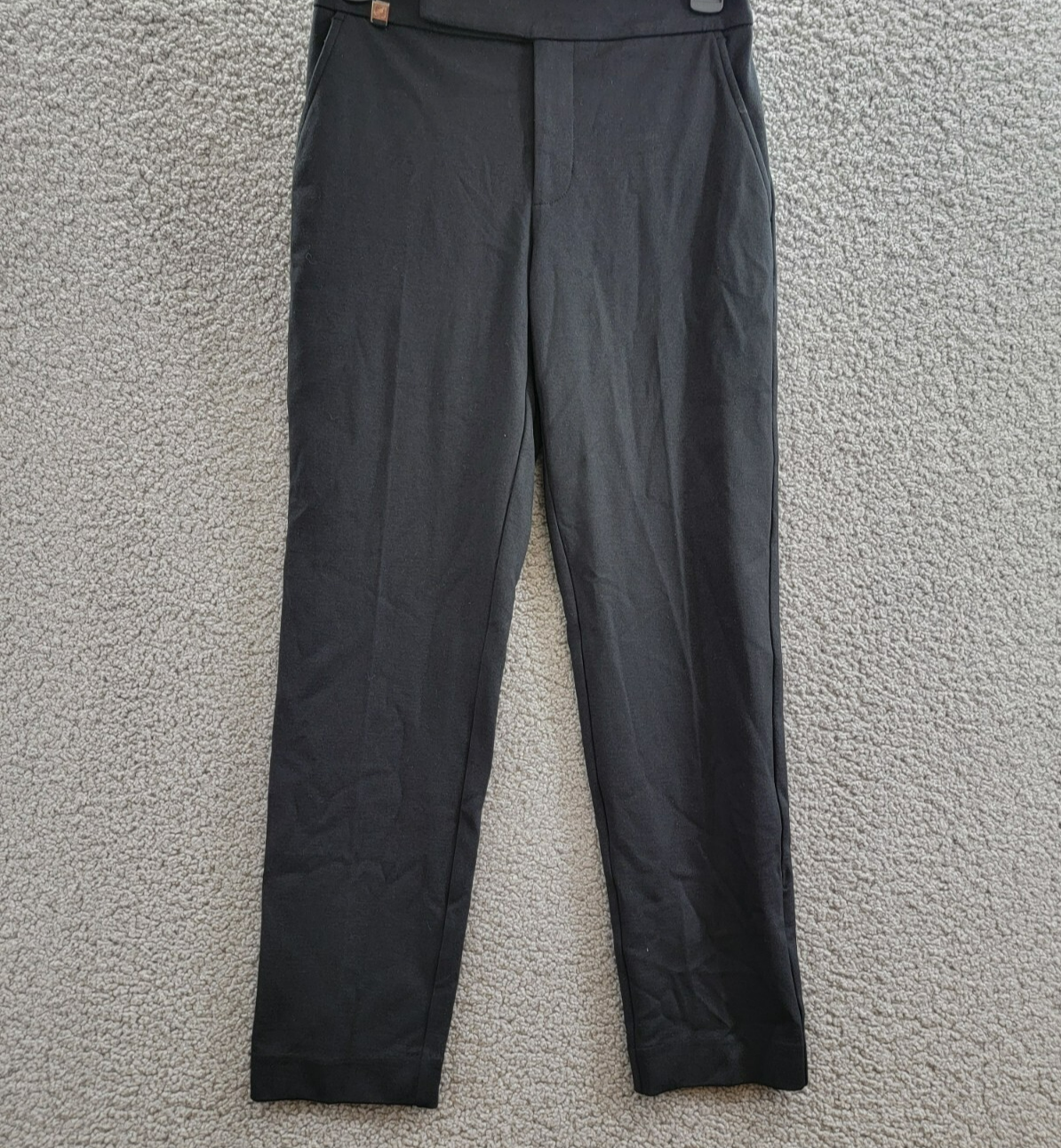 Lauren Ralph Lauren Ponte Straight Leg Ankle Pants Women's XS Black Zip Hook&Bar - Picture 2 of 18