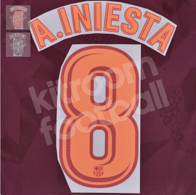 FC Barcelona A. Iniesta 8 3rd Kit 17-18 Authentic Soccer Name Set